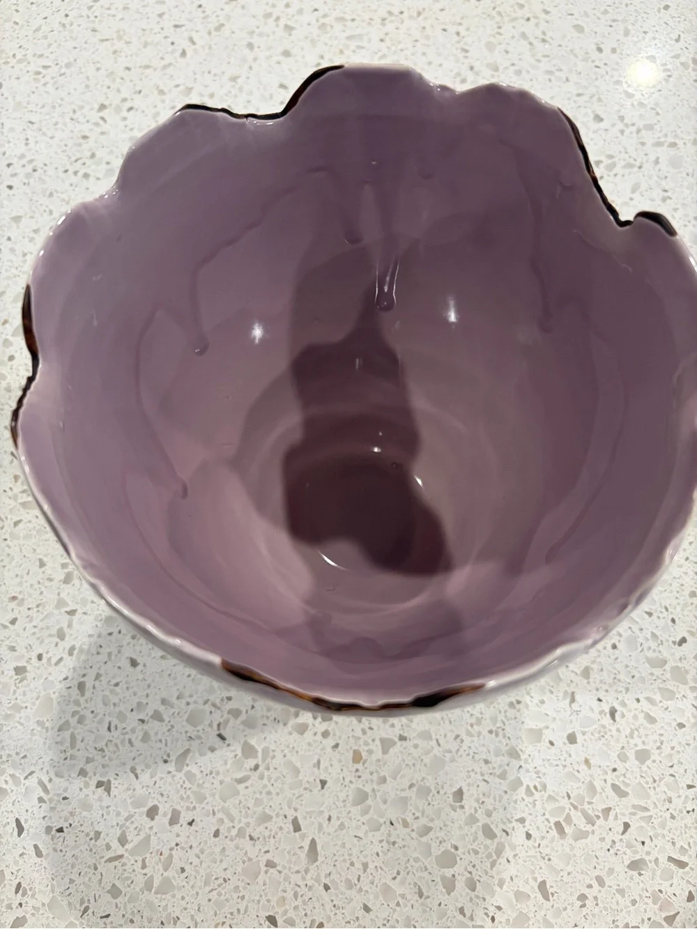 Lavender Scalloped Ceramic Bowl
